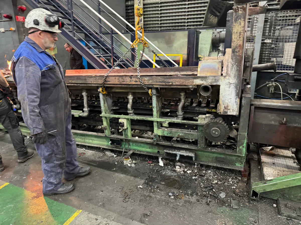 Furnace line and gas pipework during an SMR visit in Shepshed