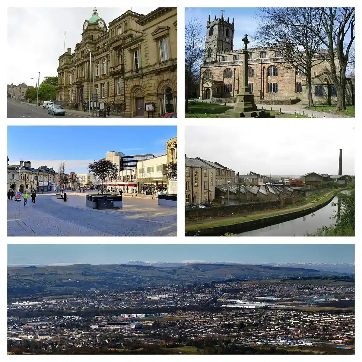 Montage of Burnley landmarks