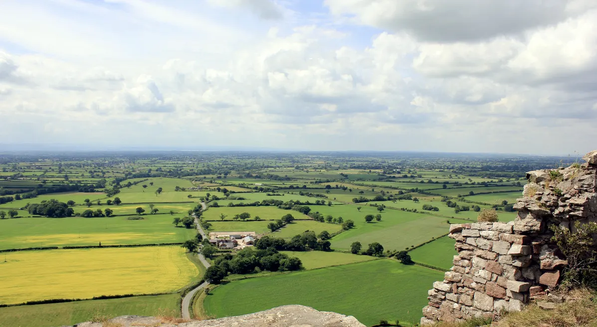 The view north west from Beeston Castle (edited, cropped), Cheshire