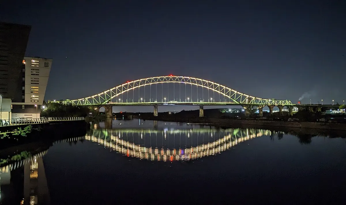 Silver Jubilee Bridge, Runcorn, night, 2024