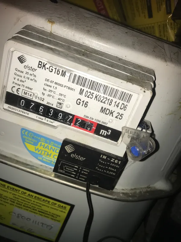 Commercial gas meter at an industrial site in Burscough