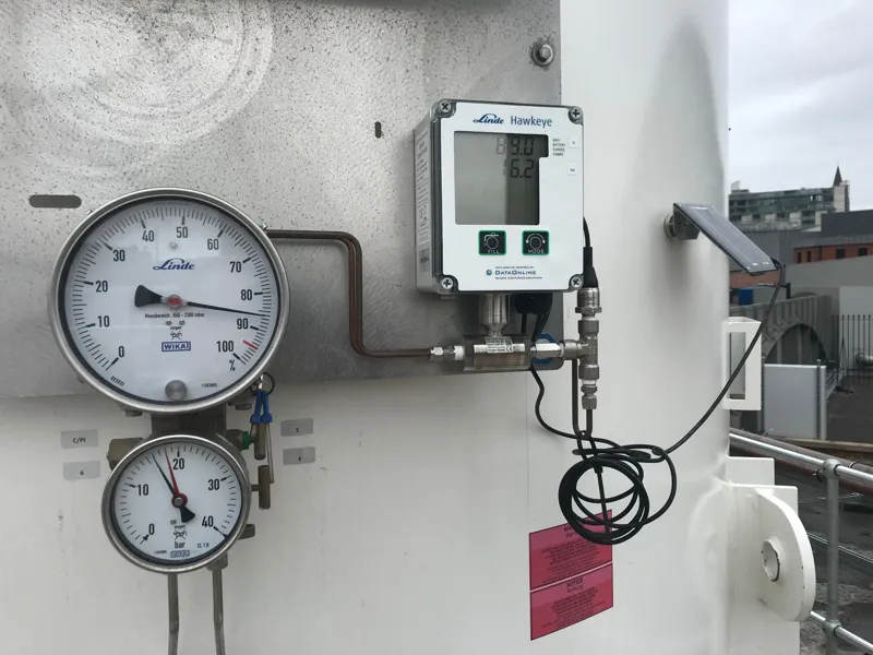Pressure gauges on industrial gas plant in Manchester