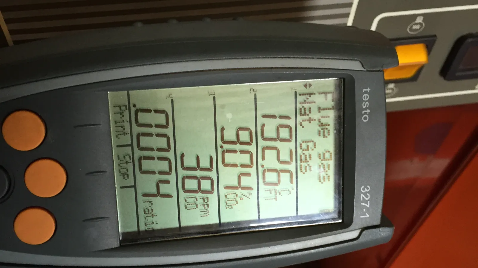 Flue gas analysis on a commercial boiler in Prescot